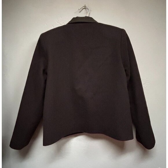 Vintage Mary Flanagan Womens Wool Embroidered One-Button Blazer XS Brown Lined - Picture 2 of 10